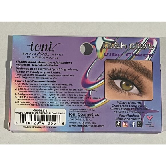 Ioni 3D Faux Mink Lashes – Wispy Natural Crisscross Long Flare Vibe Check - Picture 2 of 5
